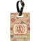 Chevron & Fall Flowers Plastic Luggage Tag - Rectangular w/ Couple's Names