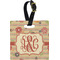 Chevron & Fall Flowers Personalized Square Luggage Tag