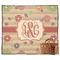 Chevron & Fall Flowers Outdoor Picnic Blanket (Personalized)