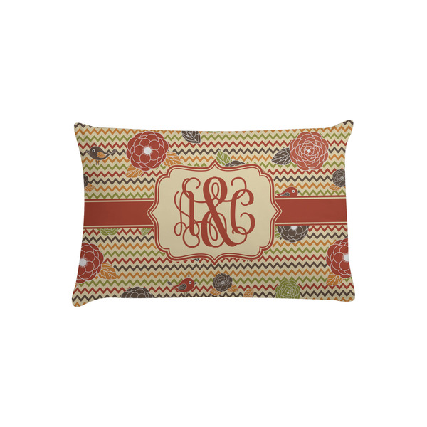 Custom Chevron & Fall Flowers Pillow Case - Toddler (Personalized)