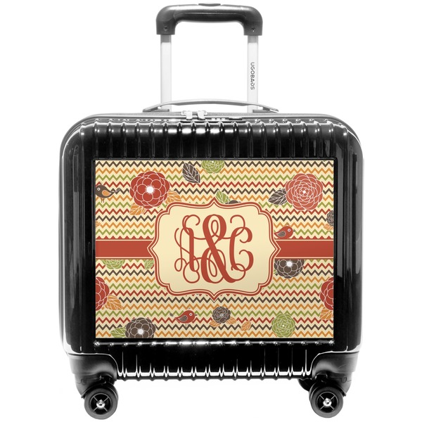 Custom Chevron & Fall Flowers Pilot / Flight Suitcase (Personalized)