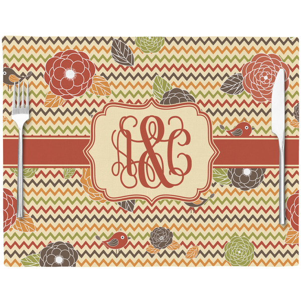 Chevron & Fall Flowers Placemat with Props