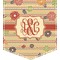 Chevron & Fall Flowers Iron On Faux Pocket (Personalized)