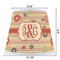 Chevron & Fall Flowers Poly Film Empire Lampshade - Dimensions