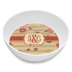 Chevron & Fall Flowers Melamine Bowl - 8 oz (Personalized)