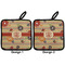 Chevron & Fall Flowers Pot Holders - Set of 2 APPROVAL