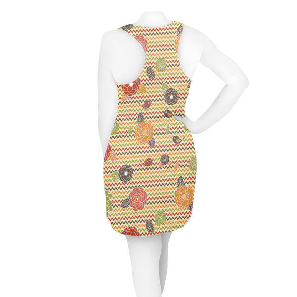 Chevron & Fall Flowers Racerback Dress - On Model - Back