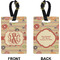 Chevron & Fall Flowers Rectangle Luggage Tag (Front + Back)