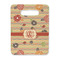 Chevron & Fall Flowers Rectangle Trivet with Handle - FRONT