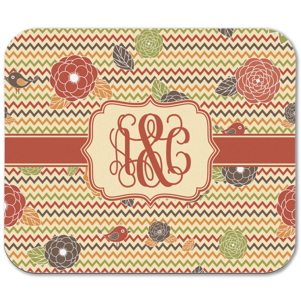 Chevron & Fall Flowers Rectangular Mouse Pad - APPROVAL