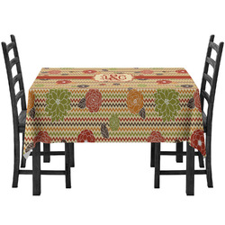 Chevron & Fall Flowers Tablecloth (Personalized)