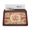 Chevron & Fall Flowers Red Mahogany Business Card Holder - Straight