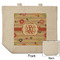 Chevron & Fall Flowers Reusable Cotton Grocery Bag - Front & Back View