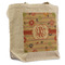 Chevron & Fall Flowers Reusable Cotton Grocery Bag - Front View