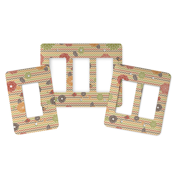 Chevron & Fall Flowers Rocker Light Switch Covers - Parent - ALL VARIATIONS