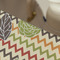 Chevron & Fall Flowers Large Rope Tote - Close Up View