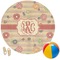 Chevron & Fall Flowers Round Beach Towel (Personalized)