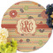 Chevron & Fall Flowers Round Linen Placemats - Front (w flowers)