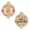 Chevron & Fall Flowers Round Pet ID Tag - Large - Approval