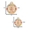 Chevron & Fall Flowers Round Pet ID Tag - Large - Comparison Scale