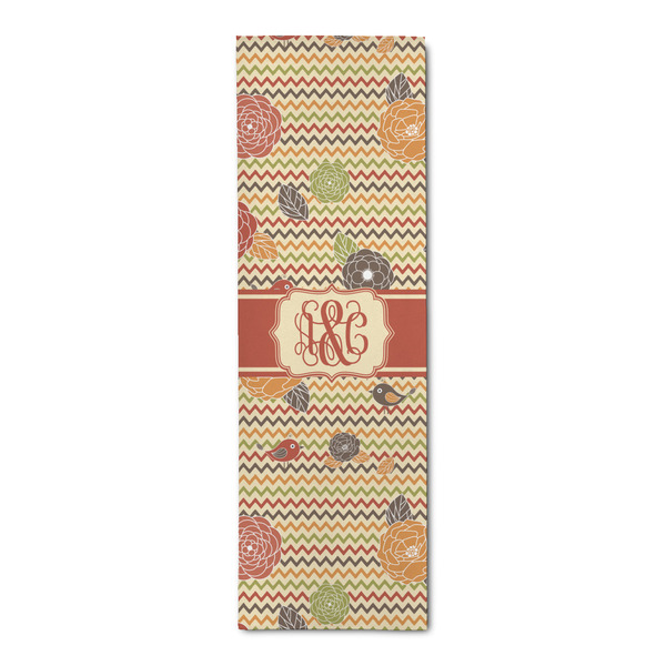 Custom Chevron & Fall Flowers Runner Rug - 2.5'x8' w/ Couple's Names