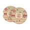 Chevron & Fall Flowers Sandstone Car Coasters - Set of 2 (Personalized)