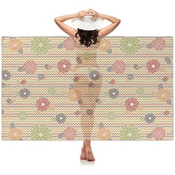 Chevron & Fall Flowers Sheer Sarong