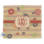 Chevron & Fall Flowers Security Blankets - Double Sided (Personalized)