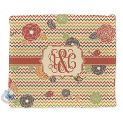 Chevron & Fall Flowers Security Blanket (Personalized)
