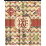 Chevron & Fall Flowers Extra Long Shower Curtain - 70"x84" (Personalized)