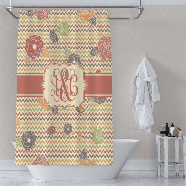 Chevron & Fall Flowers Shower Curtain Lifestyle