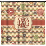 Chevron & Fall Flowers Shower Curtain - Custom Size (Personalized)