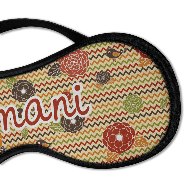 Chevron & Fall Flowers Sleeping Eye Mask - DETAIL Large