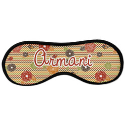 Chevron & Fall Flowers Sleeping Eye Masks - Large (Personalized)