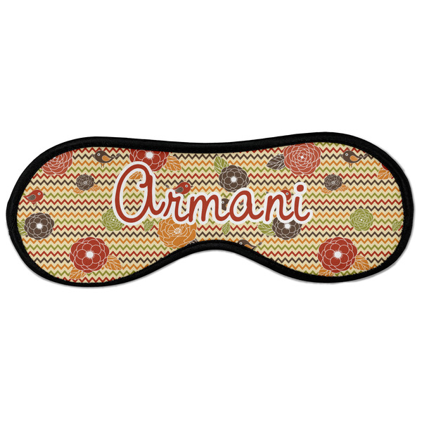 Custom Chevron & Fall Flowers Sleeping Eye Masks - Large (Personalized)