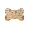 Chevron & Fall Flowers Bone Shaped Dog Food Mat (Small) (Personalized)