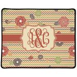 Chevron & Fall Flowers Large Gaming Mouse Pad - 12.5" x 10" (Personalized)