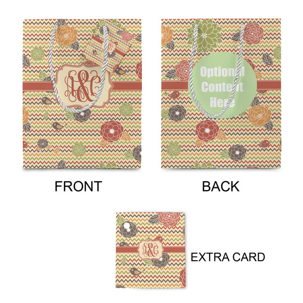 Chevron & Fall Flowers Small Gift Bag - Approval