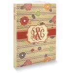 Chevron & Fall Flowers Softbound Notebook - 5.75" x 8" (Personalized)