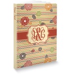 Chevron & Fall Flowers Softbound Notebook - 7.25" x 10" (Personalized)