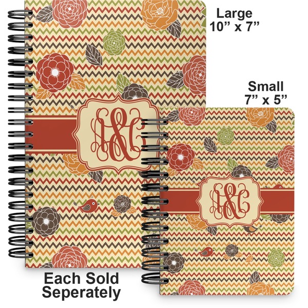 Chevron & Fall Flowers Spiral Journal - Comparison