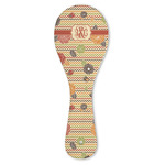 Chevron & Fall Flowers Ceramic Spoon Rest (Personalized)