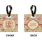 Chevron & Fall Flowers Square Luggage Tag (Front + Back)