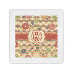 Chevron & Fall Flowers Cocktail Napkins (Personalized)