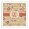 Chevron & Fall Flowers Paper Dinner Napkin - Front View