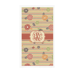 Chevron & Fall Flowers Guest Towels - Full Color - Standard (Personalized)