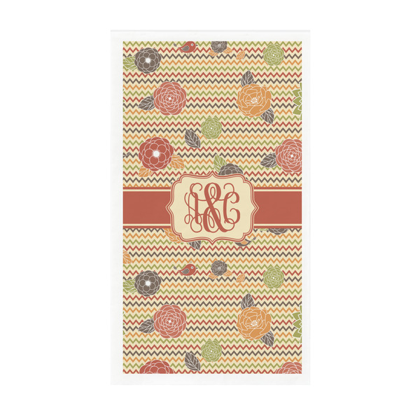 Custom Chevron & Fall Flowers Guest Towels - Full Color - Standard (Personalized)