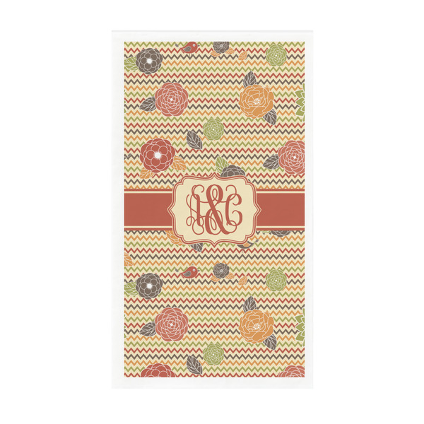 Custom Chevron & Fall Flowers Guest Paper Towels - Full Color - Standard (Personalized)