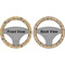 Chevron & Fall Flowers Steering Wheel Cover- Front and Back