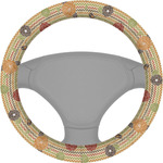 Chevron & Fall Flowers Steering Wheel Cover